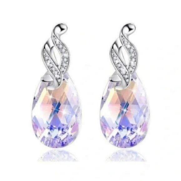 Swarovski Crystal 18K Gold Drop Dangle Earrings - Picture 4 of 5